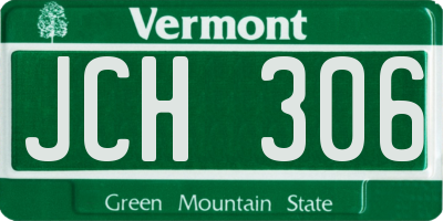 VT license plate JCH306