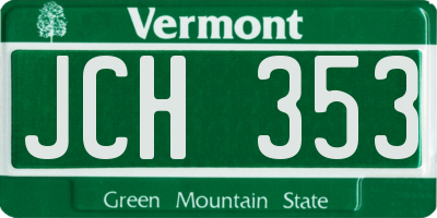 VT license plate JCH353