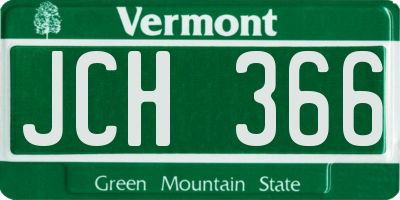 VT license plate JCH366