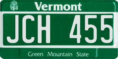 VT license plate JCH455
