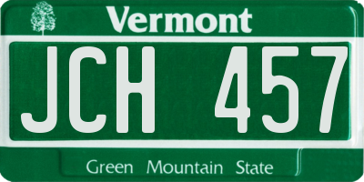 VT license plate JCH457