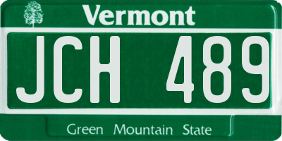 VT license plate JCH489