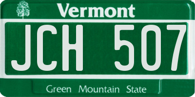 VT license plate JCH507