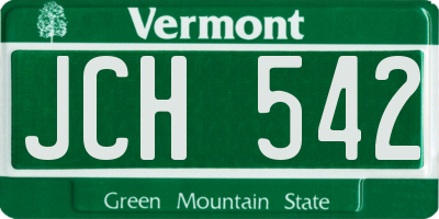 VT license plate JCH542