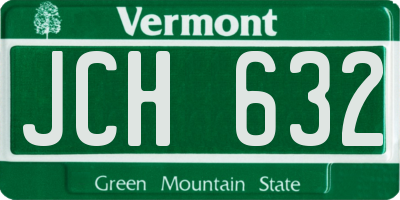 VT license plate JCH632