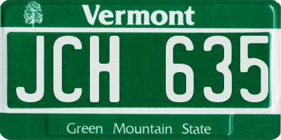 VT license plate JCH635