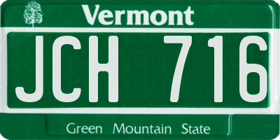 VT license plate JCH716