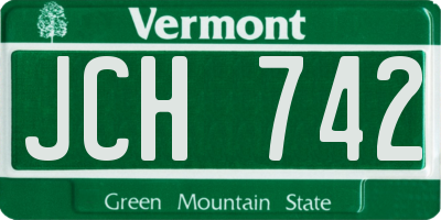VT license plate JCH742