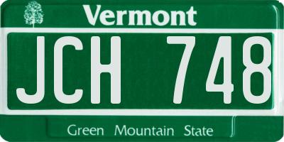 VT license plate JCH748