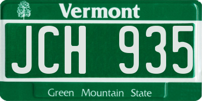 VT license plate JCH935