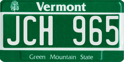 VT license plate JCH965