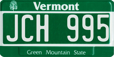 VT license plate JCH995