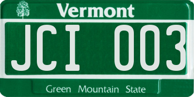 VT license plate JCI003