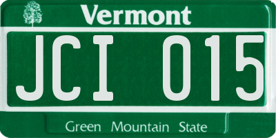 VT license plate JCI015