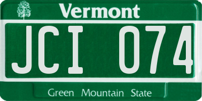 VT license plate JCI074