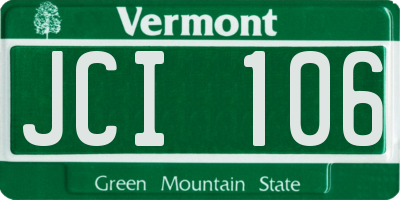 VT license plate JCI106
