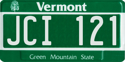 VT license plate JCI121