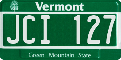 VT license plate JCI127