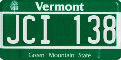 VT license plate JCI138