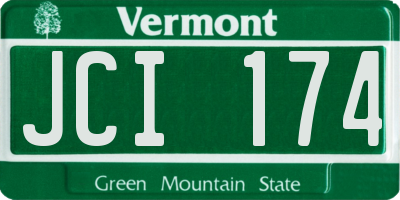 VT license plate JCI174