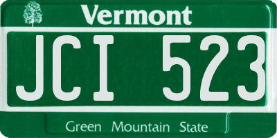 VT license plate JCI523