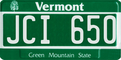 VT license plate JCI650