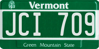 VT license plate JCI709