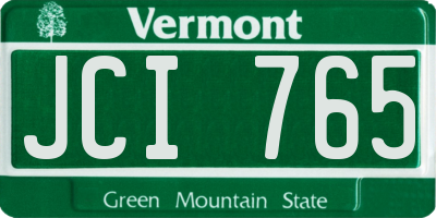 VT license plate JCI765
