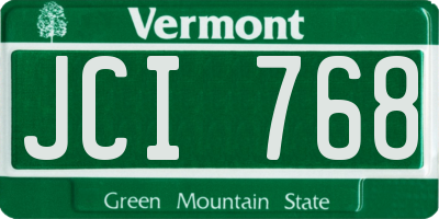 VT license plate JCI768