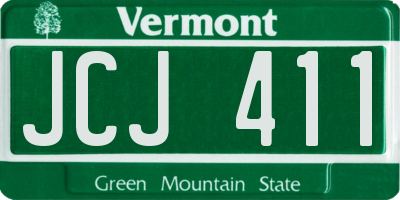 VT license plate JCJ411