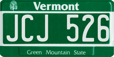 VT license plate JCJ526
