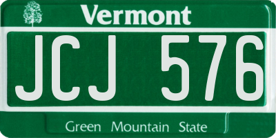 VT license plate JCJ576