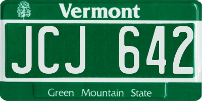 VT license plate JCJ642