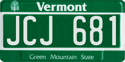VT license plate JCJ681
