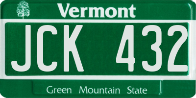 VT license plate JCK432