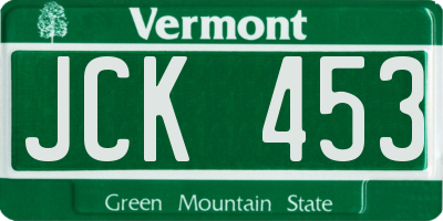 VT license plate JCK453