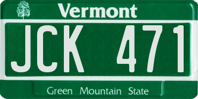 VT license plate JCK471