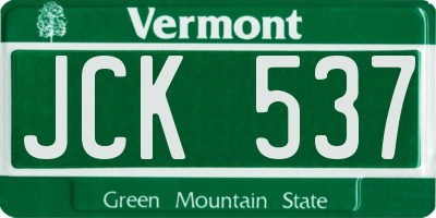 VT license plate JCK537
