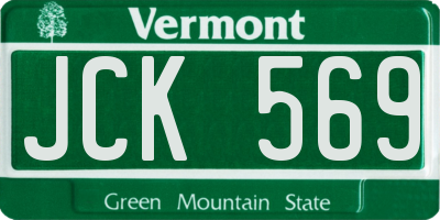 VT license plate JCK569