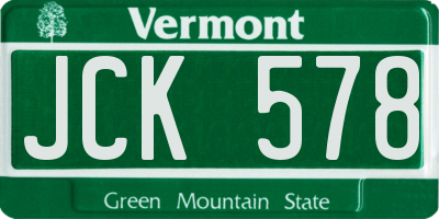 VT license plate JCK578
