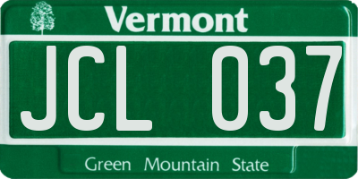 VT license plate JCL037