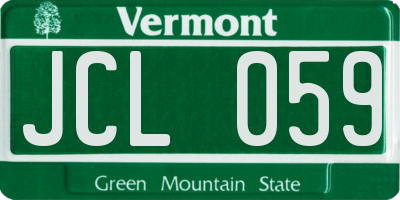 VT license plate JCL059