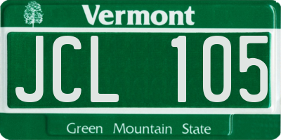 VT license plate JCL105