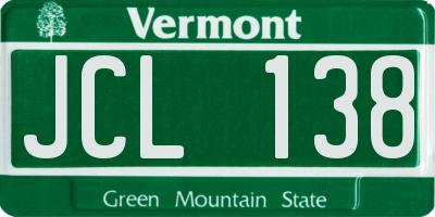 VT license plate JCL138