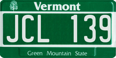 VT license plate JCL139