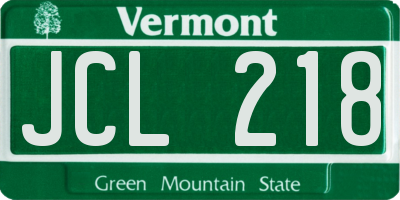 VT license plate JCL218