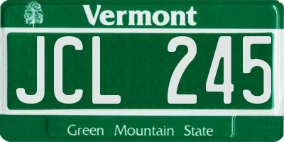 VT license plate JCL245