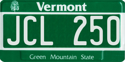 VT license plate JCL250