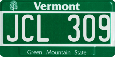 VT license plate JCL309
