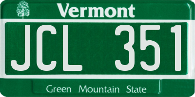 VT license plate JCL351